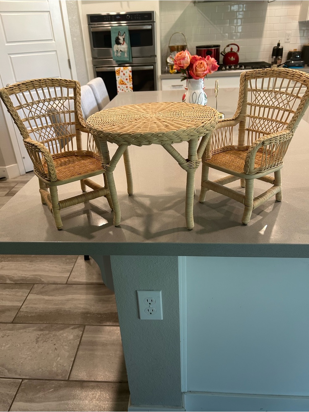 American Girl Doll Samantha Wicker table and chairs